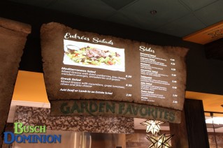 Garden Favorites Menu. Fun Fact: These are projected menu boards!